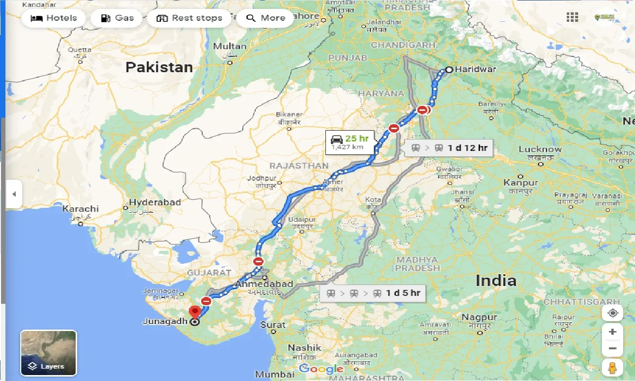 haridwar-to-junagadh-one-way