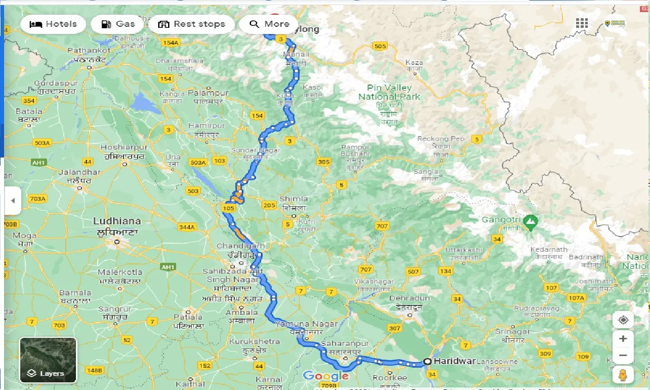 haridwar-to-keylong-one-way