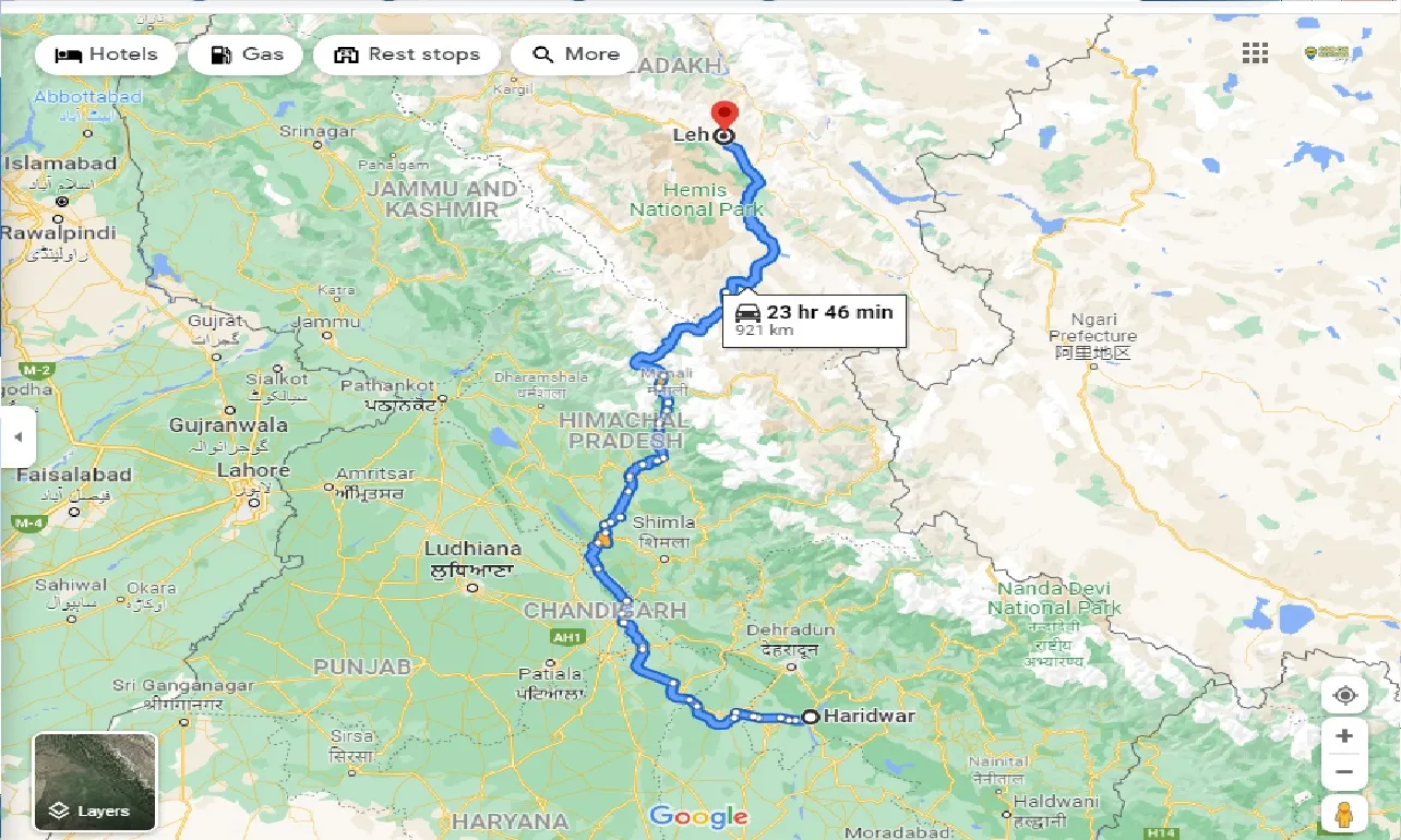 haridwar-to-leh-one-way