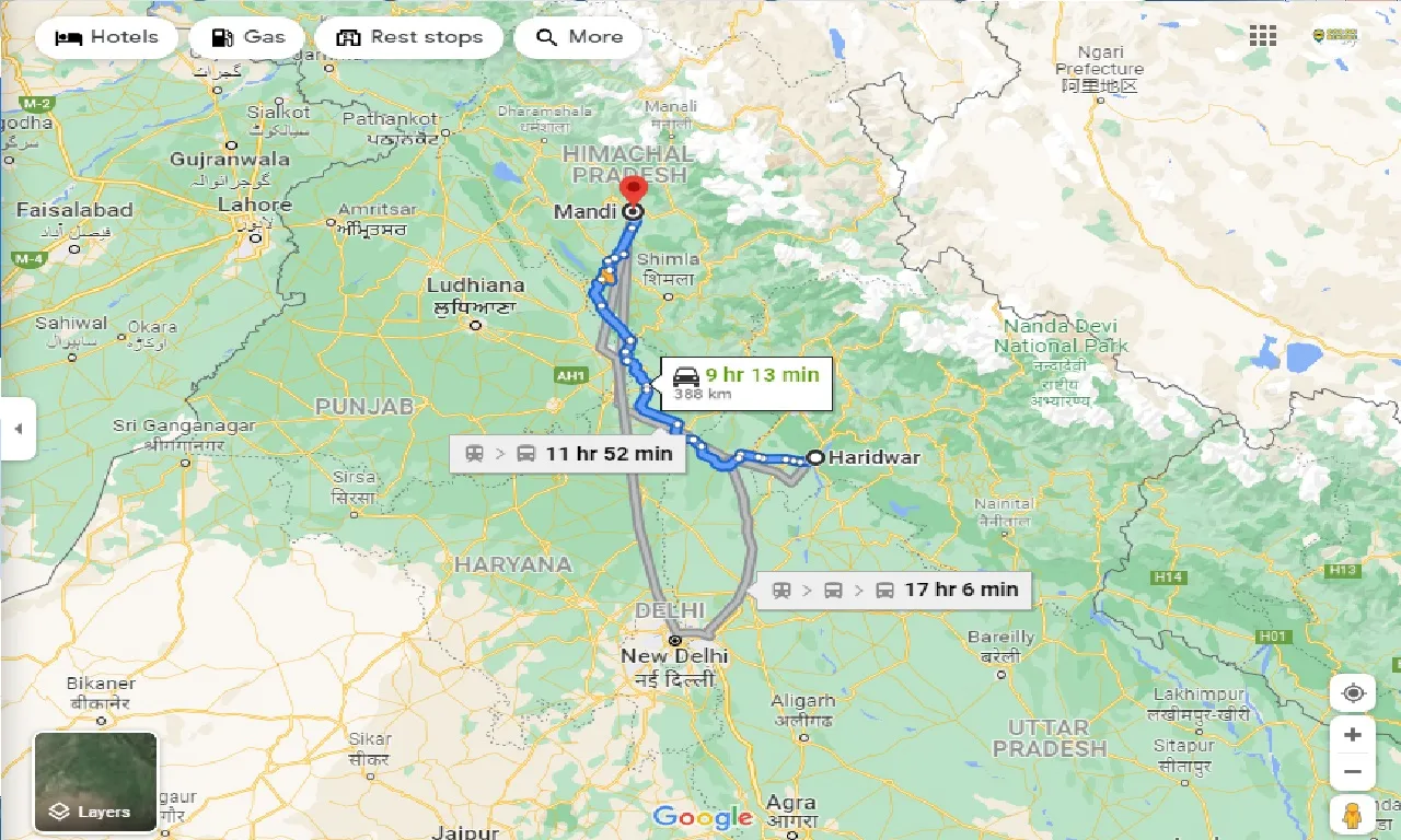 haridwar-to-mandi-one-way