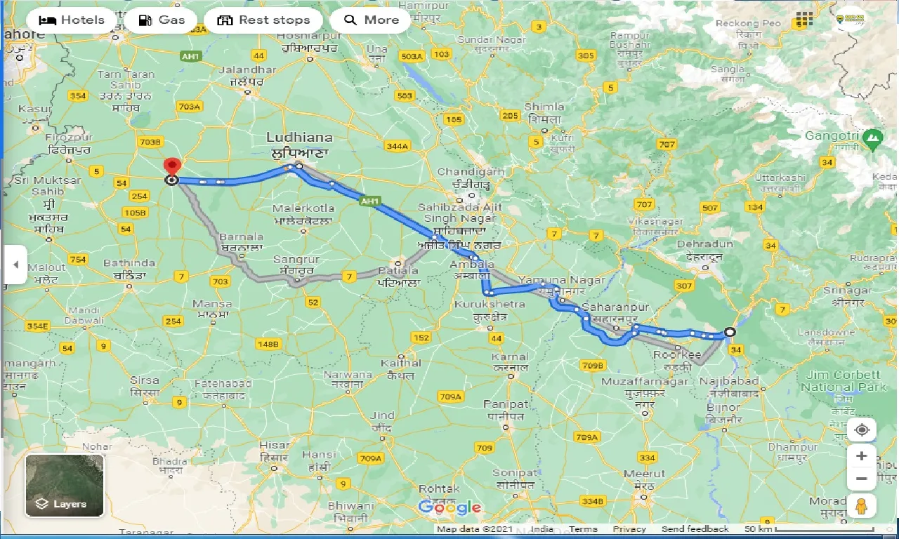 haridwar-to-moga-one-way