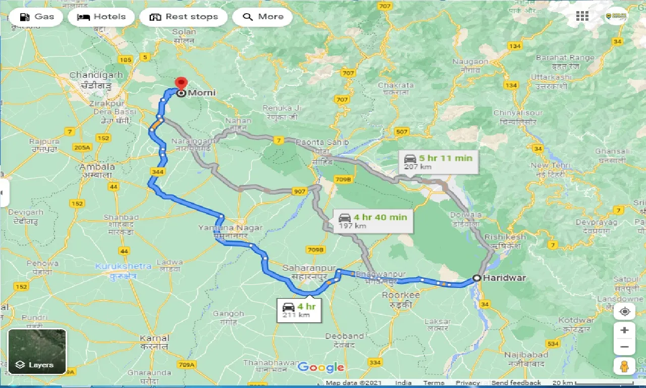 haridwar-to-morni-one-way