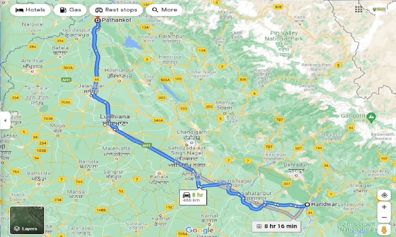 haridwar-to-pathankot-one-way