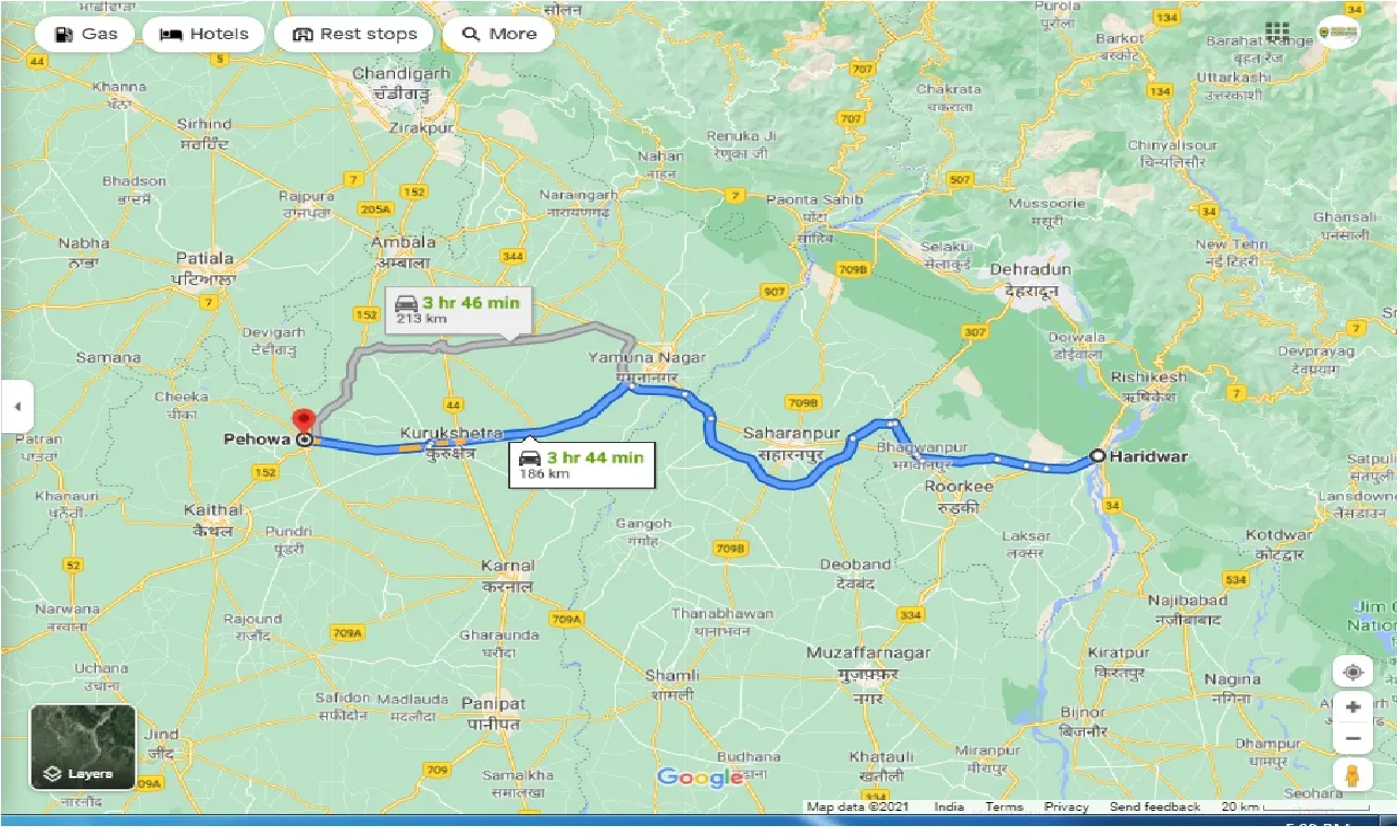 haridwar-to-pehowa-one-way