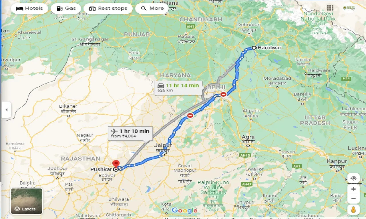 haridwar-to-pushkar-one-way