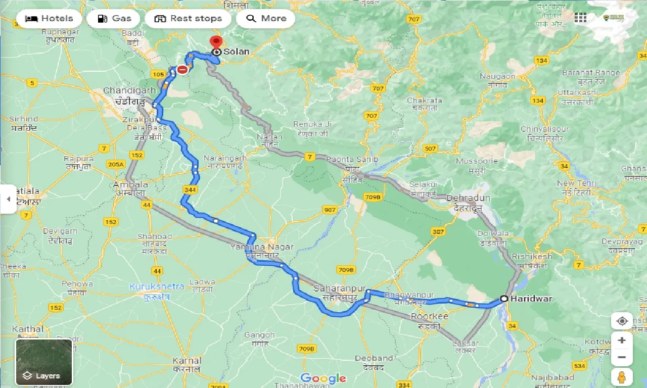 haridwar-to-solan-one-way