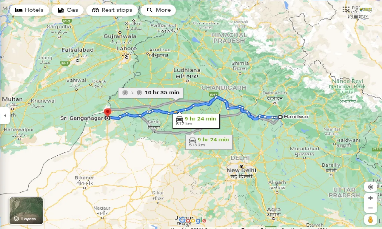 haridwar-to-sri-ganganagar-one-way