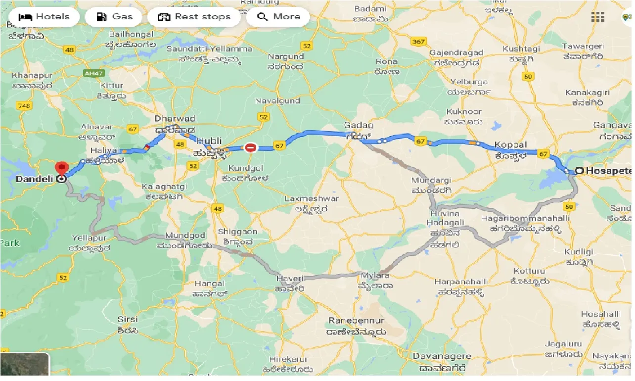 hosapete-to-dandeli-one-way