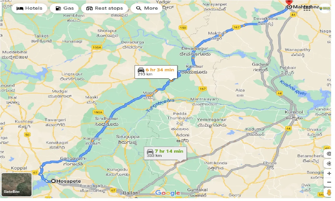 hosapete-to-mahbubnagar-one-way