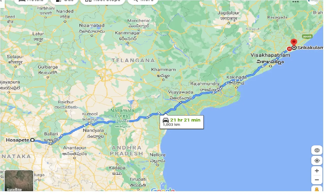 hosapete-to-srikakulam-taxi