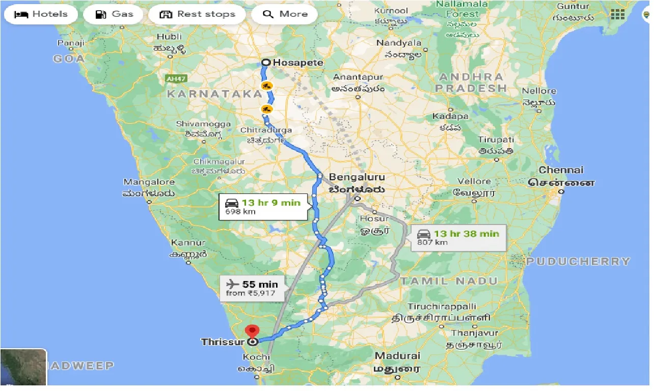 hosapete-to-thrissur-taxi
