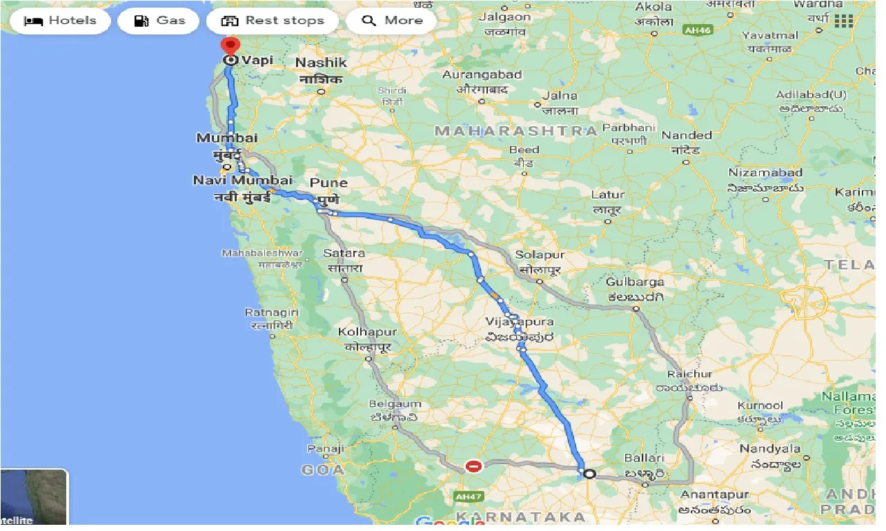 hosapete-to-vapi-one-way