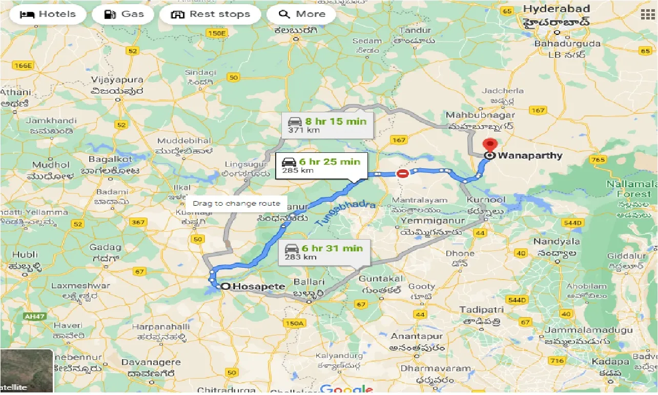 hosapete-to-wanaparthy-one-way