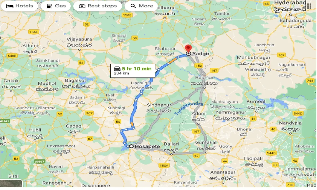 hosapete-to-yadgir-one-way