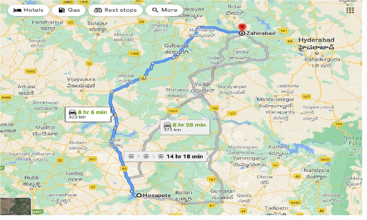 hosapete-to-zahirabad-taxi