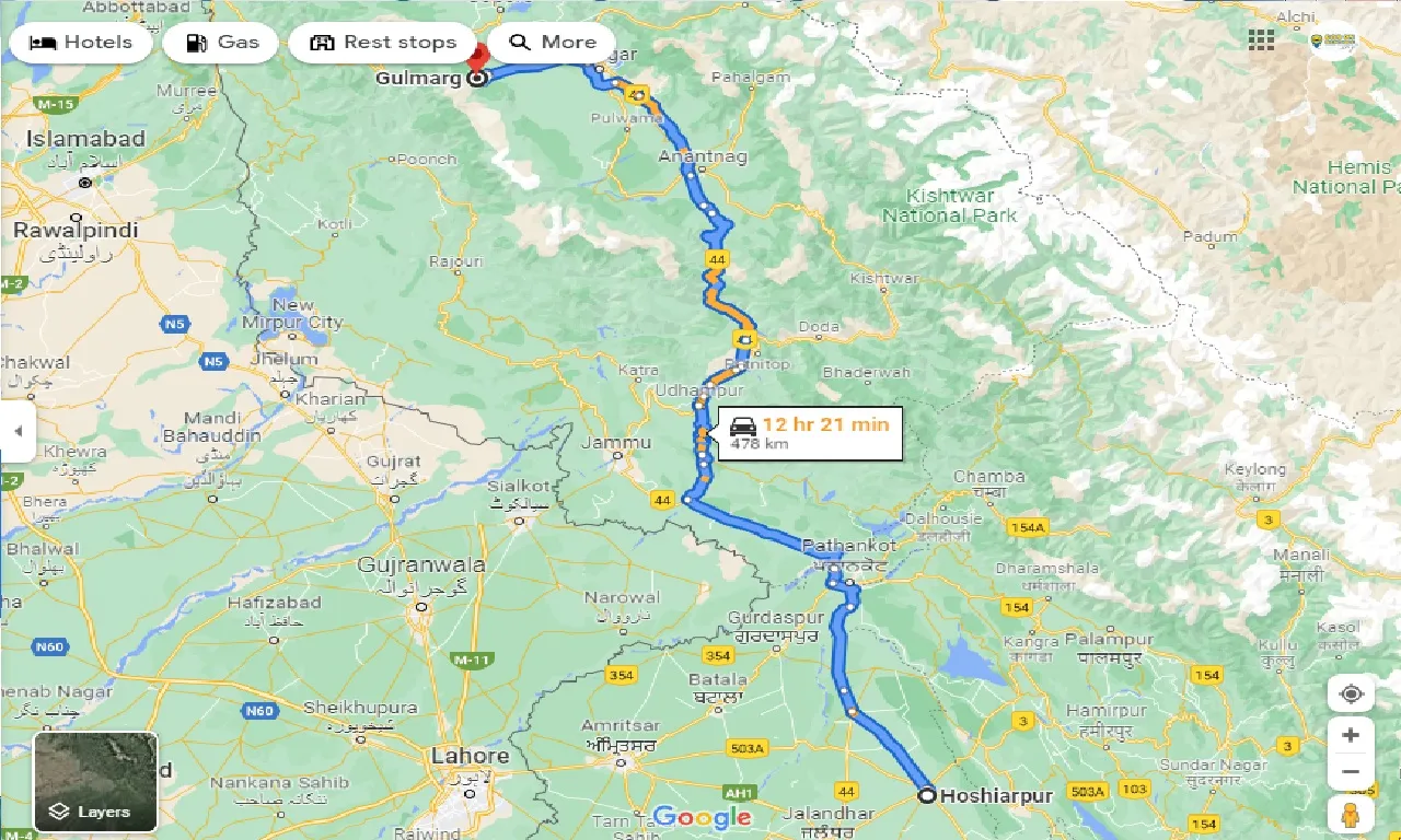 hoshiarpur-to-gulmarg-taxi