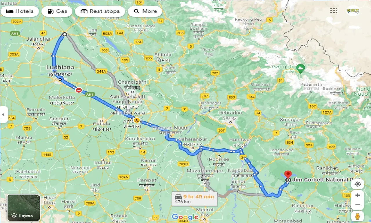 hoshiarpur-to-jim-corbett-national-park-taxi