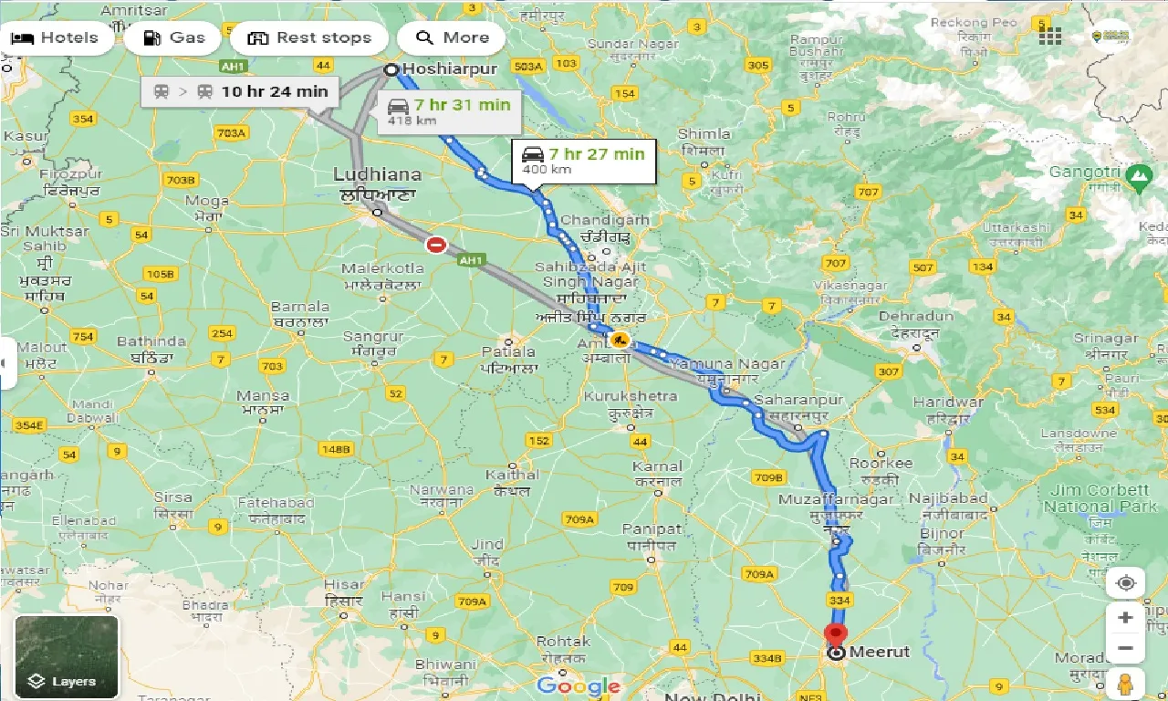 hoshiarpur-to-meerut-taxi