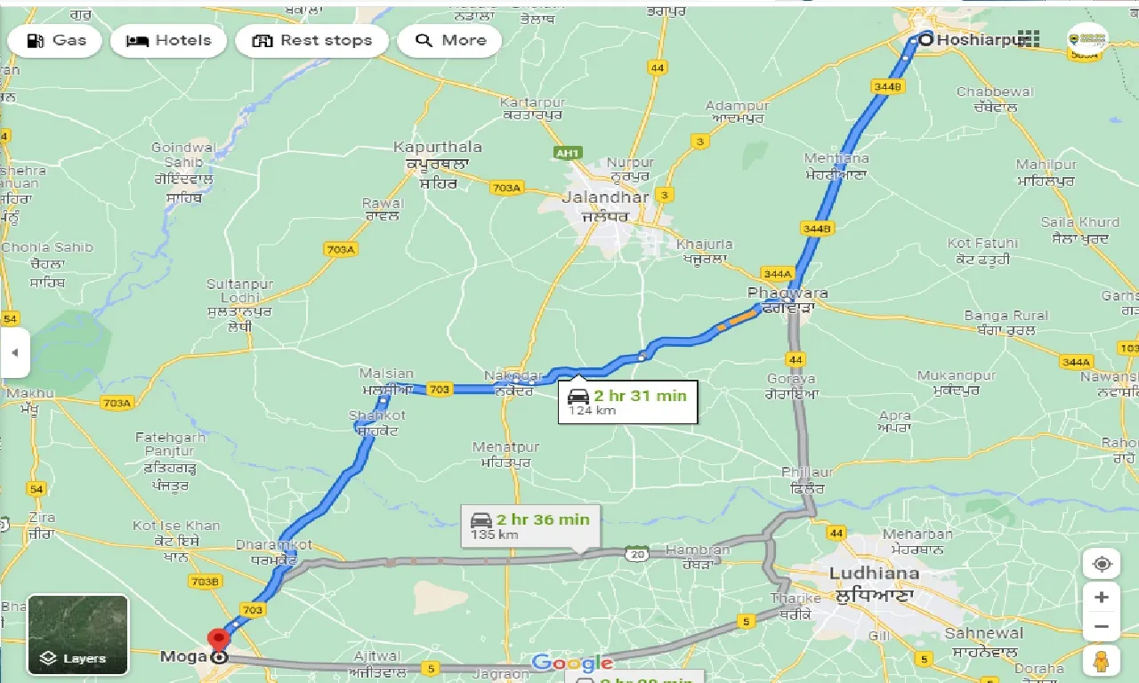 hoshiarpur-to-moga-one-way