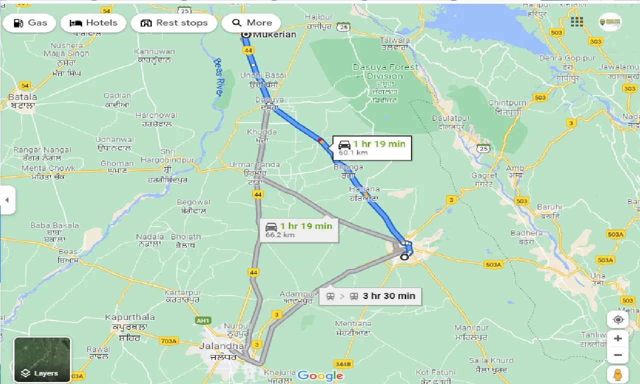 hoshiarpur-to-mukerian-one-way