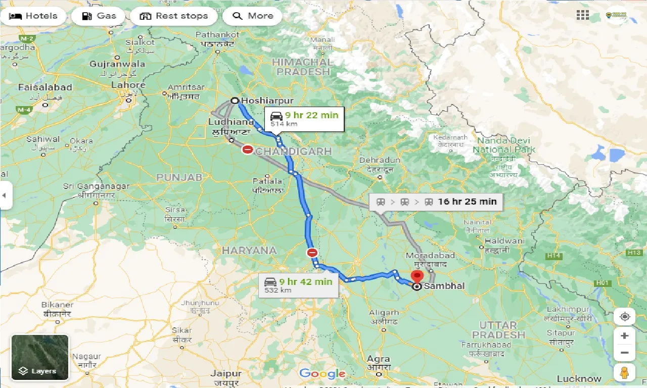 hoshiarpur-to-sambhal-taxi