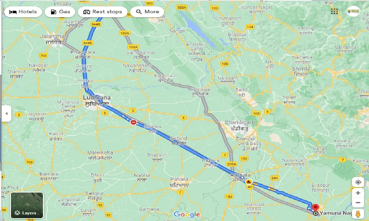 hoshiarpur-to-yamuna-nagar-one-way