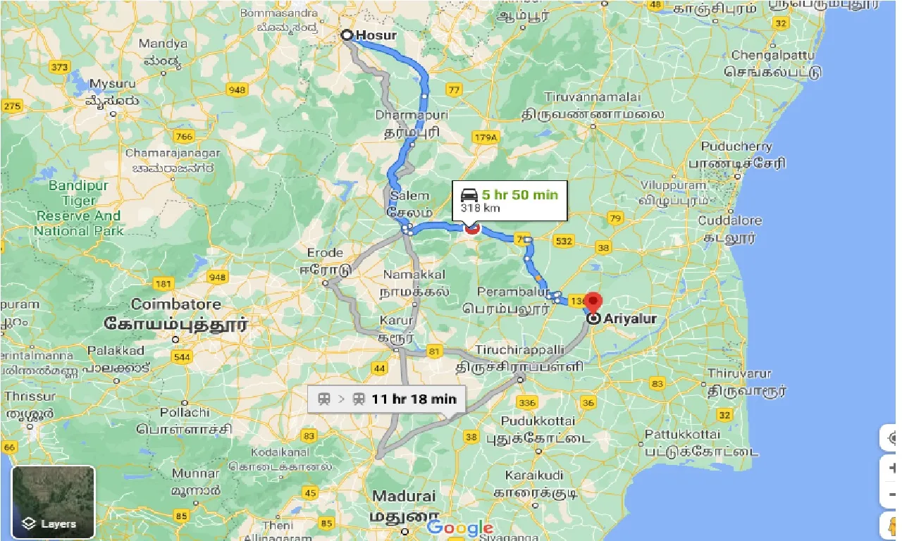 hosur-to-ariyalur-taxi