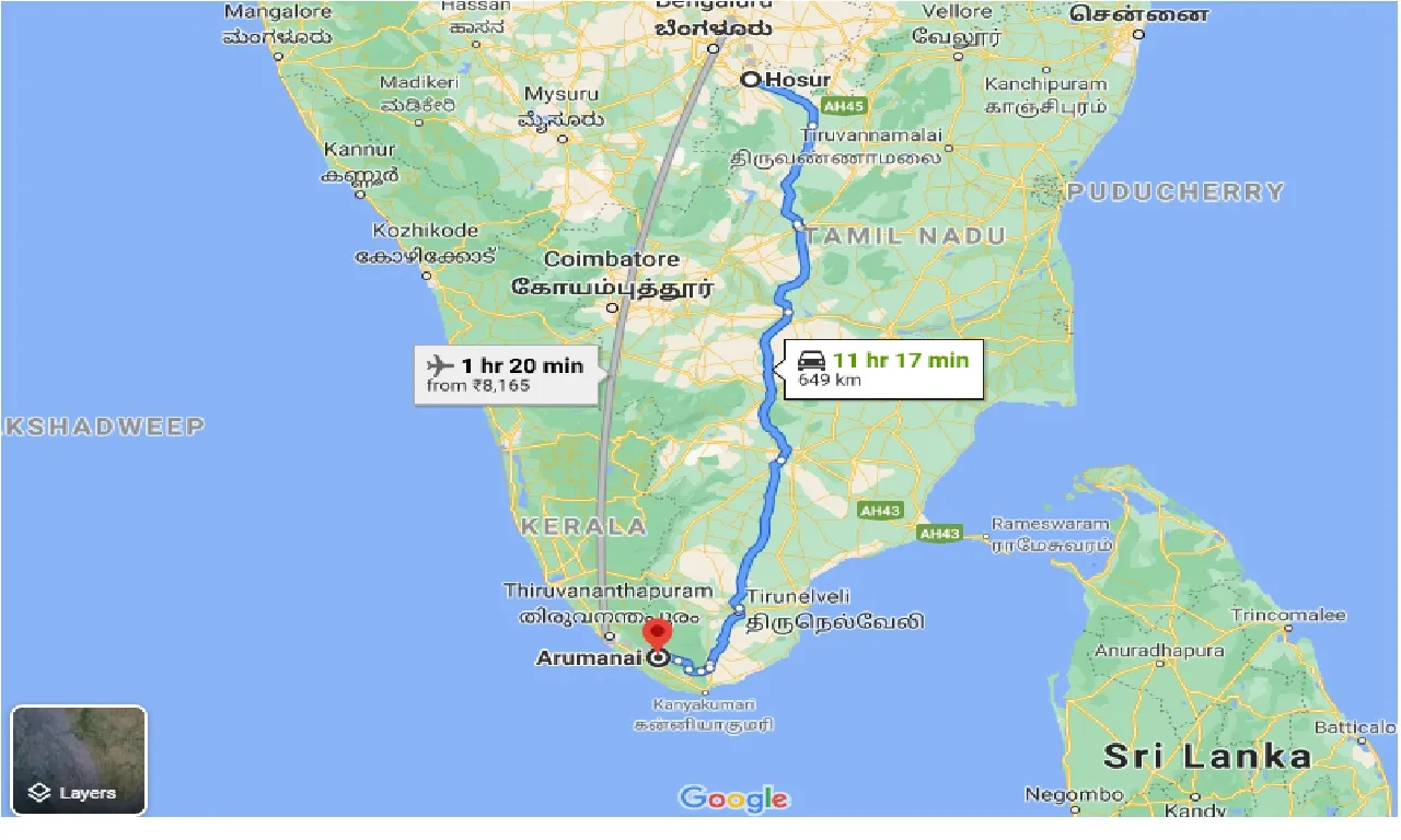 hosur-to-arumanai-taxi
