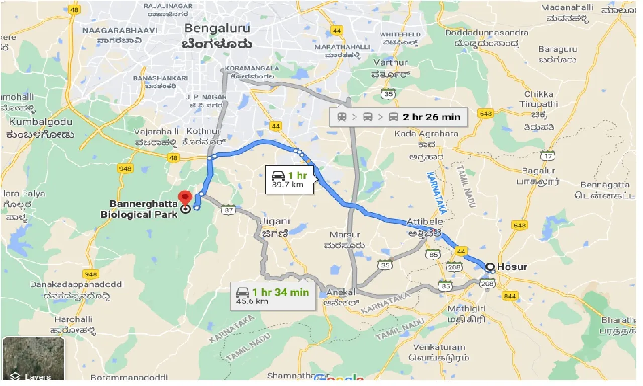 hosur-to-bannerghatta-national-park-taxi