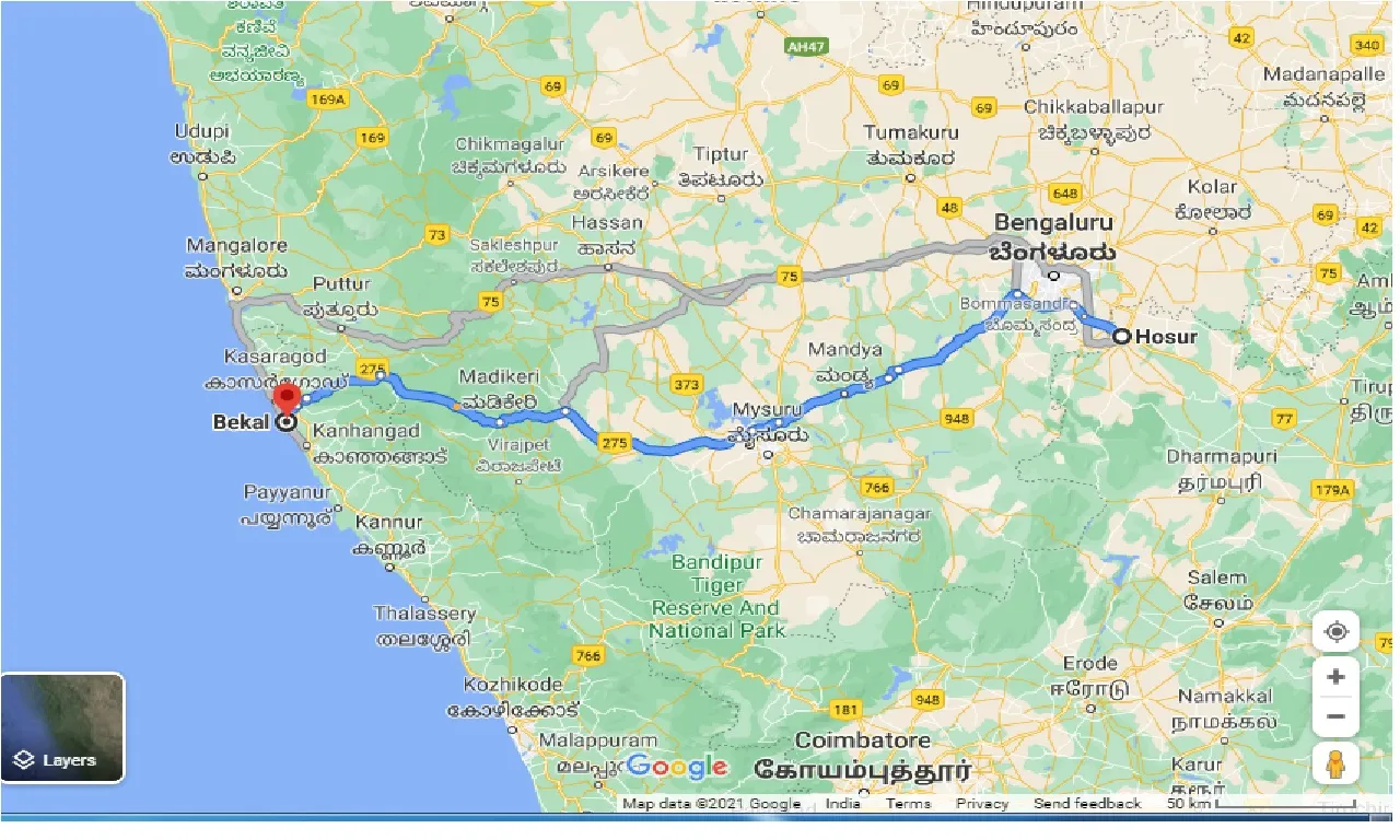 hosur-to-bekal-one-way