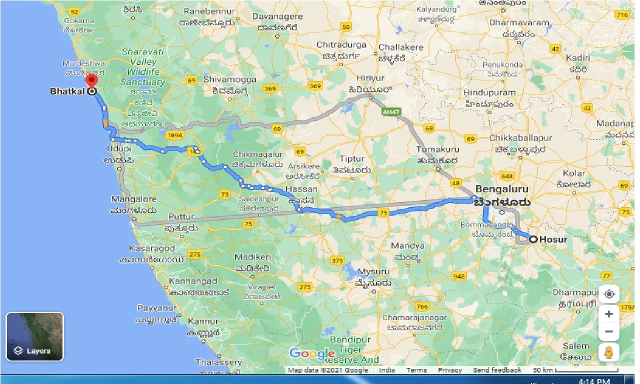 hosur-to-bhatkal-taxi