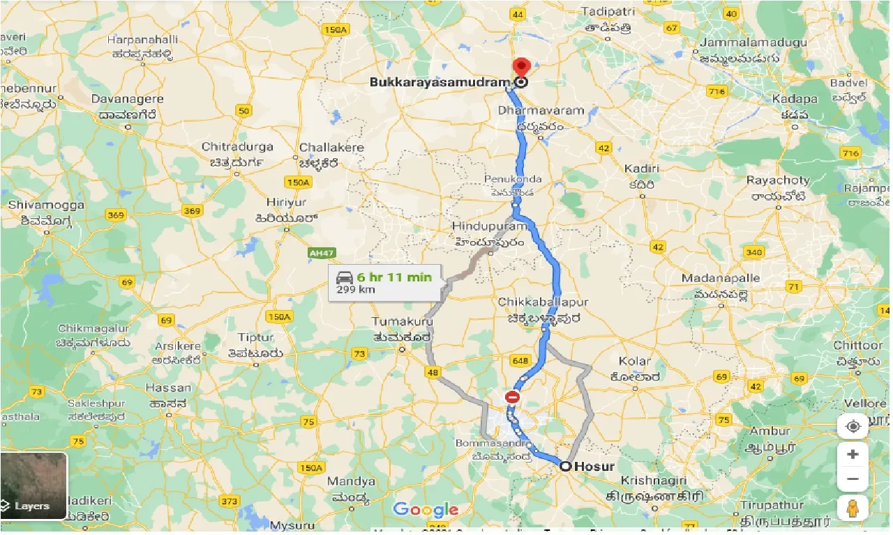hosur-to-bukkaraya-samudram-one-way