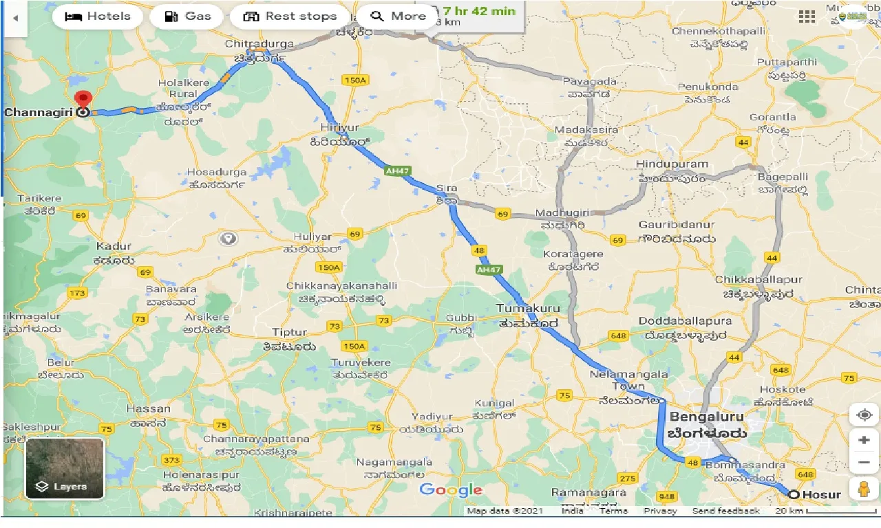 hosur-to-channagiri-one-way
