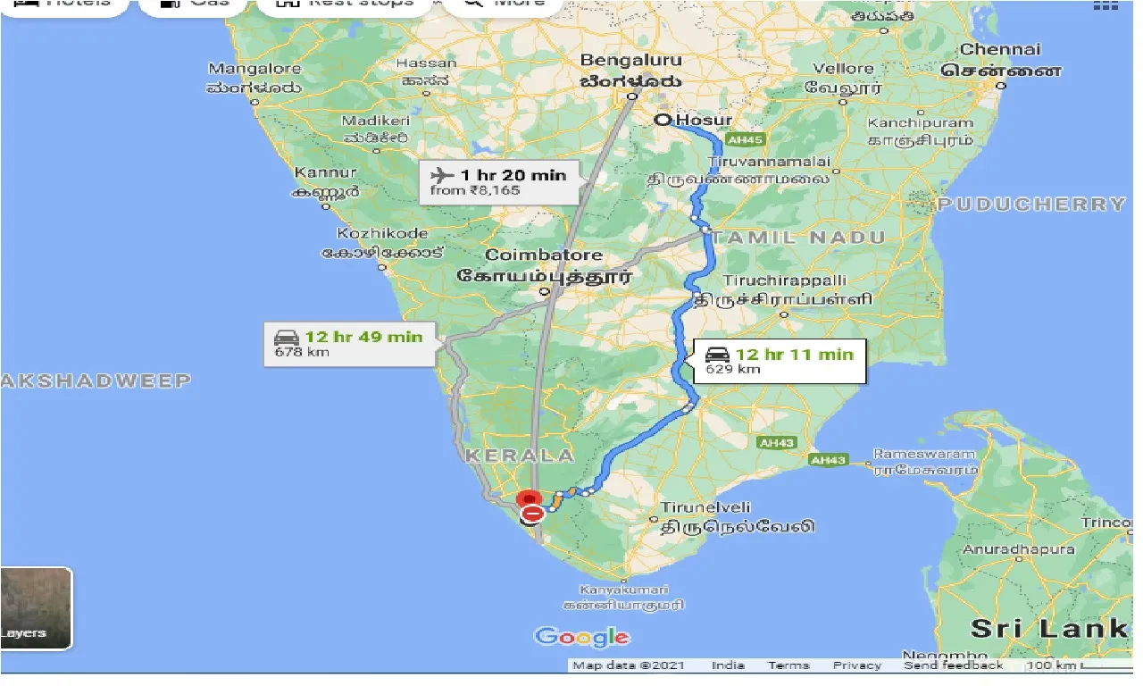 hosur-to-chirayinkeezhu-taxi