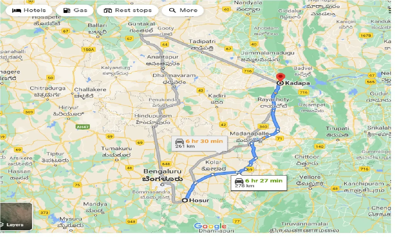Hosur To Cuddapah One Way hosur-to-cuddapah-one-way
