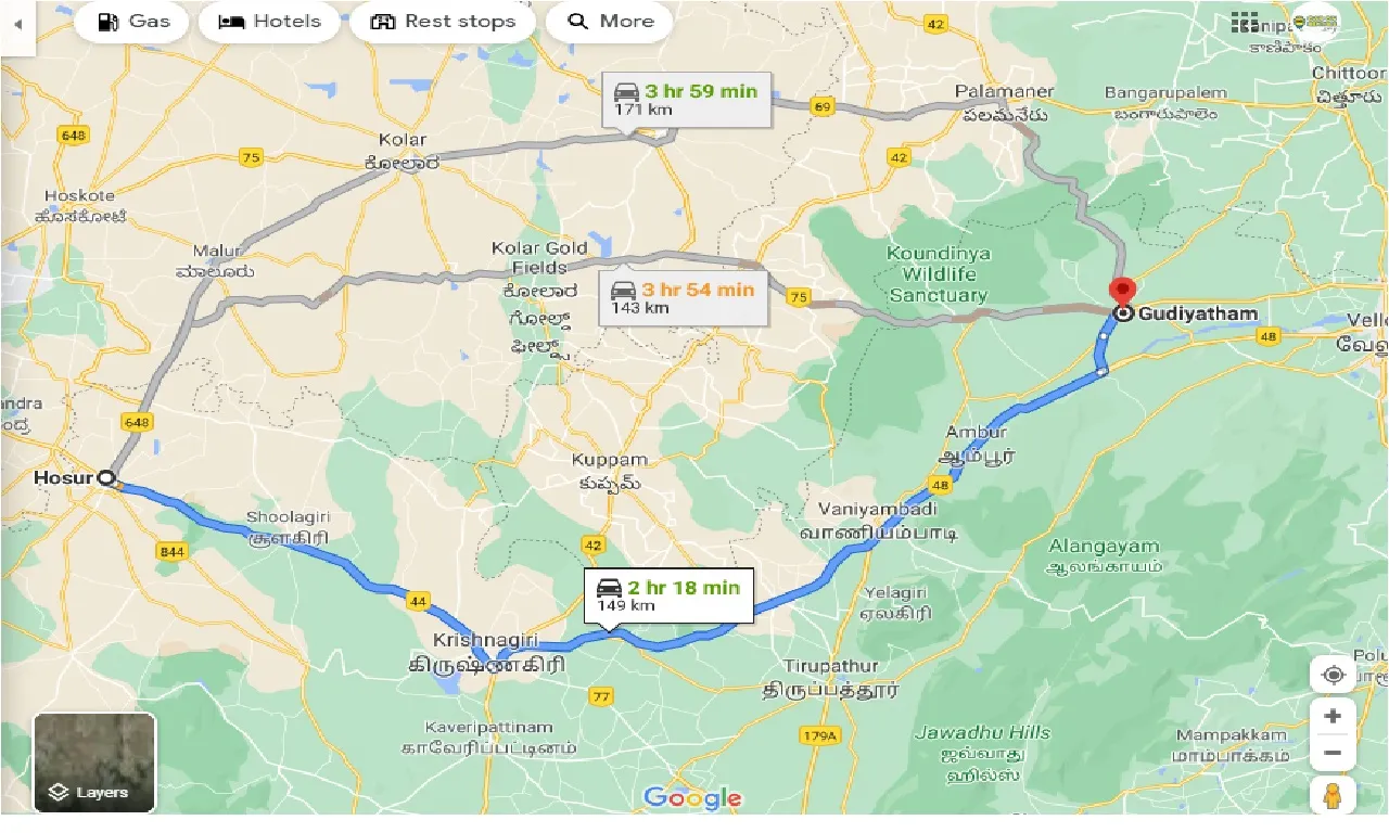 hosur-to-gudiyatham-taxi