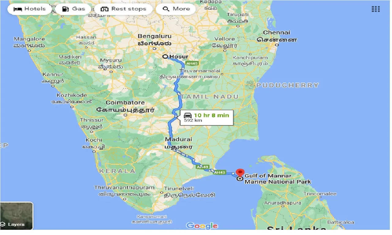 hosur-to-gulf-of-mannar-marine-national-park-one-way