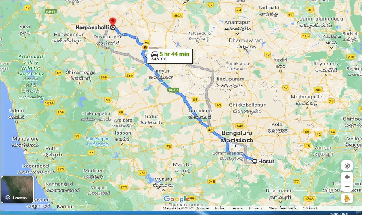 hosur-to-harapanahalli-taxi
