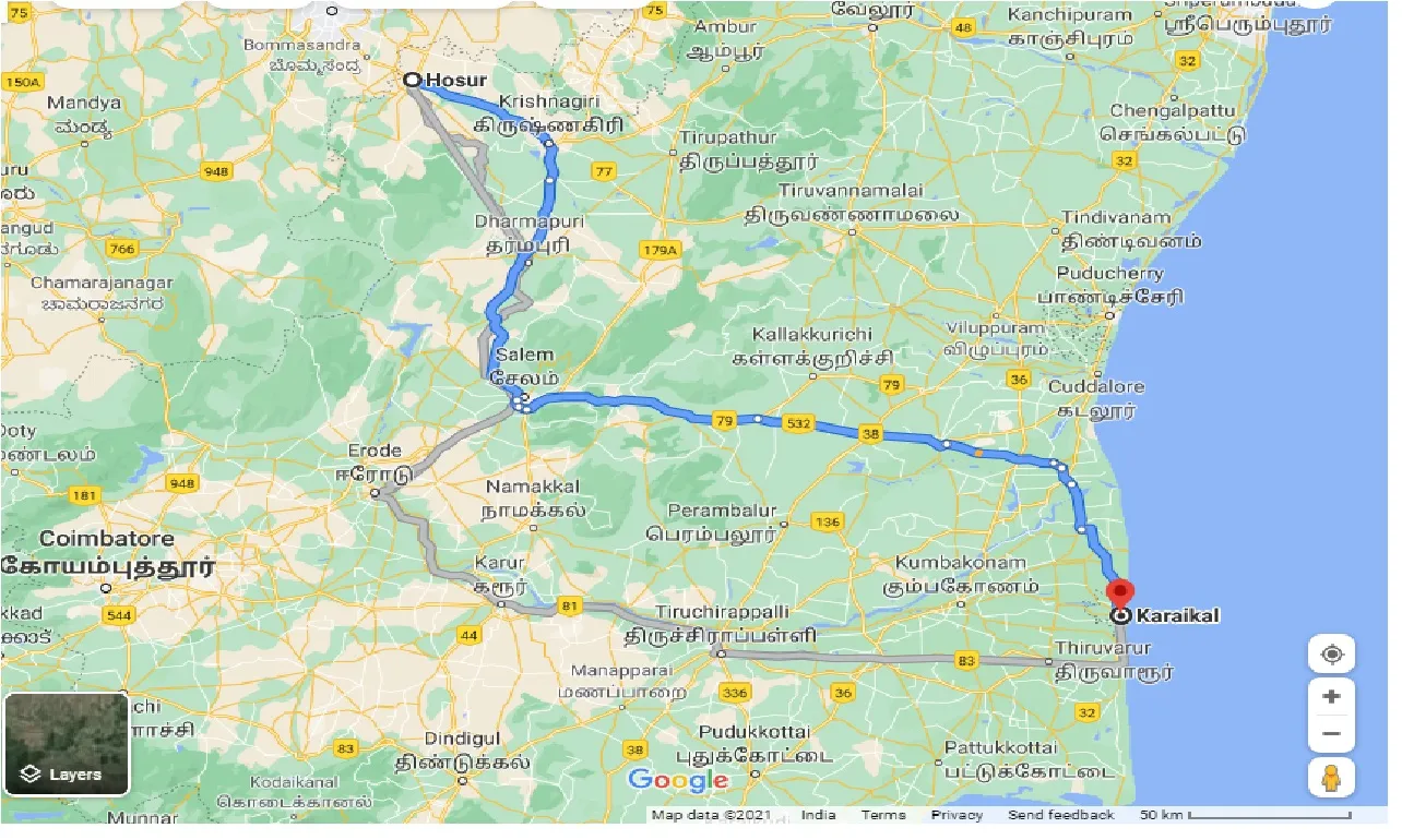 hosur-to-karaikal-taxi