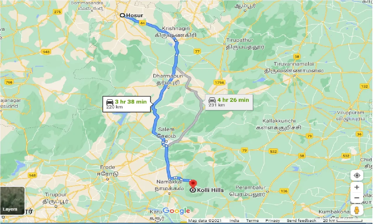 hosur-to-kolli-hills-taxi