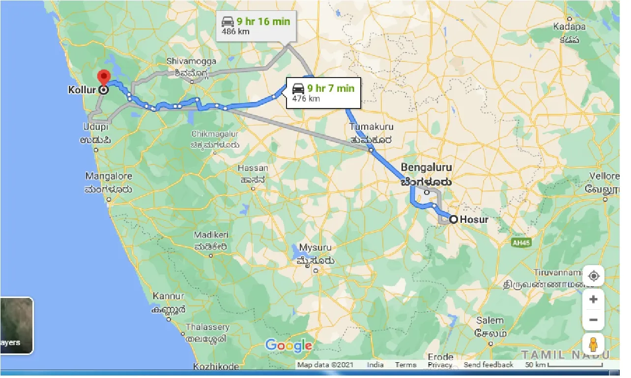 hosur-to-kollur-taxi