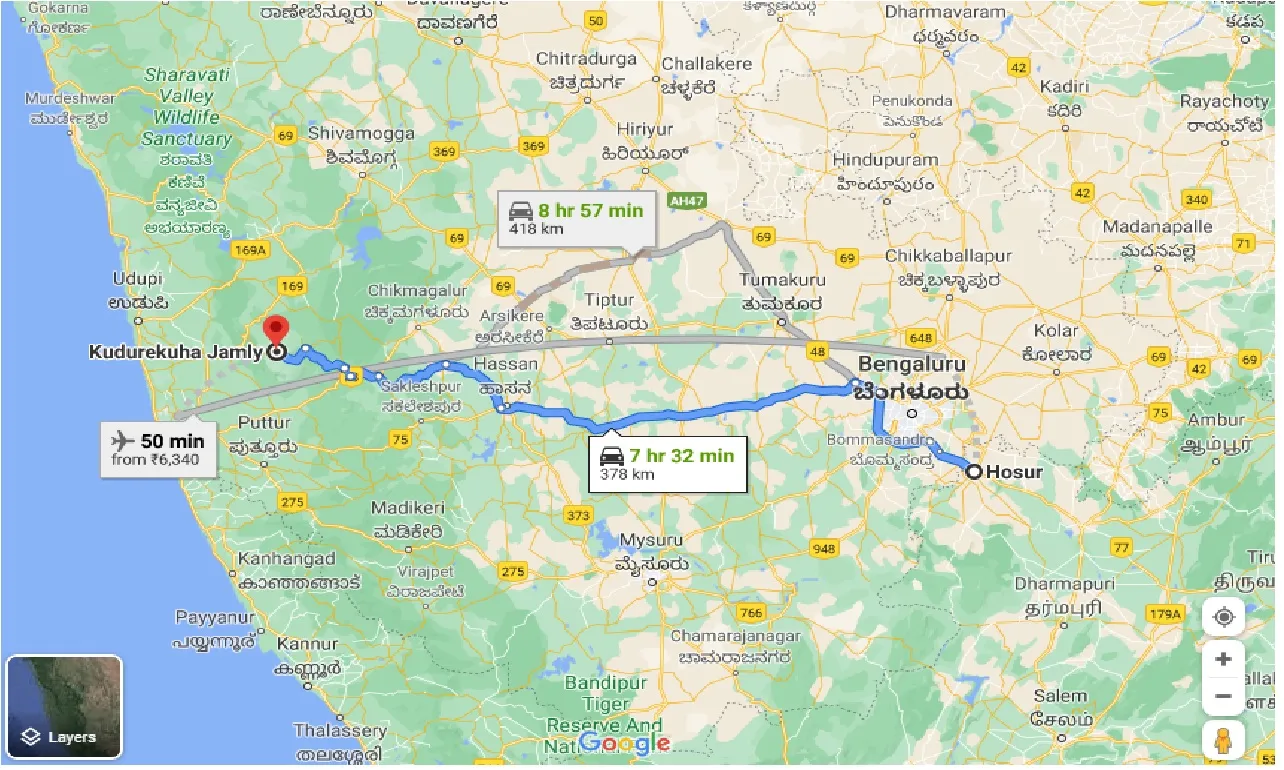 hosur-to-kudremukh-taxi