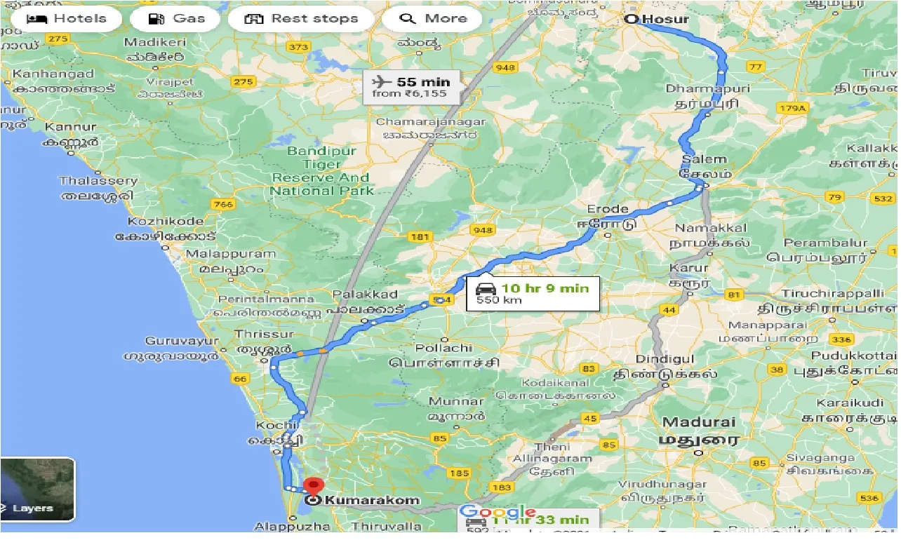 hosur-to-kumarakom-taxi