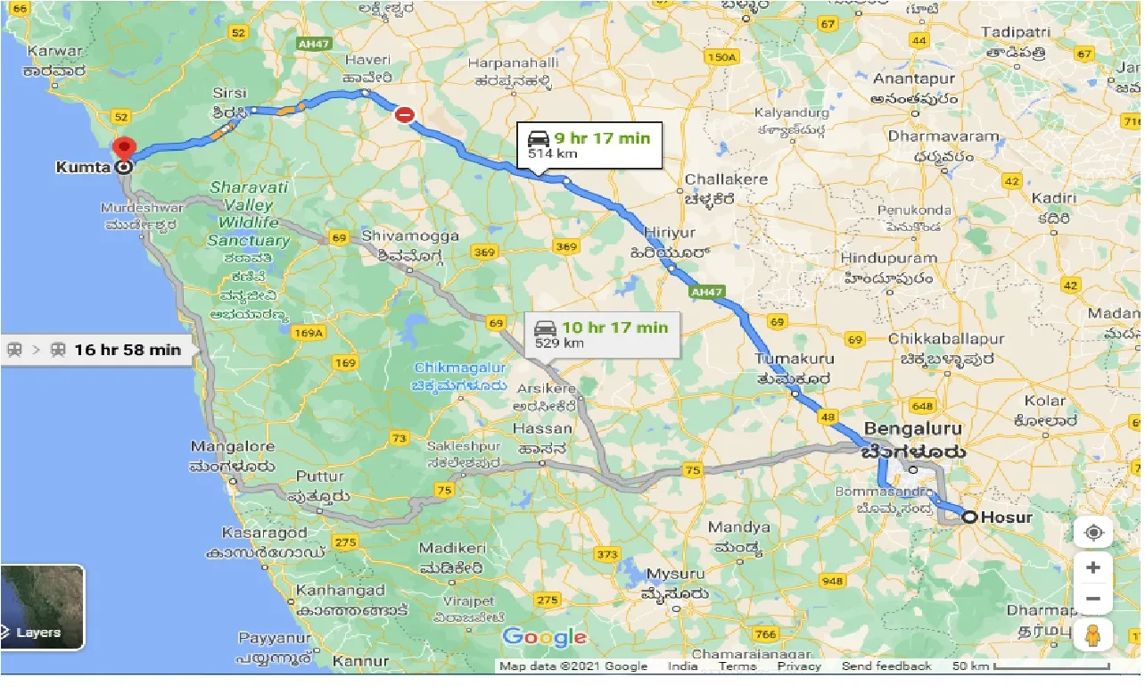 hosur-to-kumta-one-way