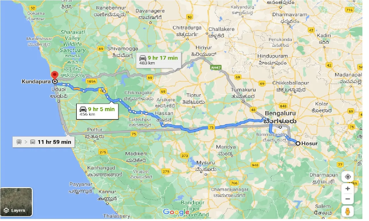 hosur-to-kundapura-taxi