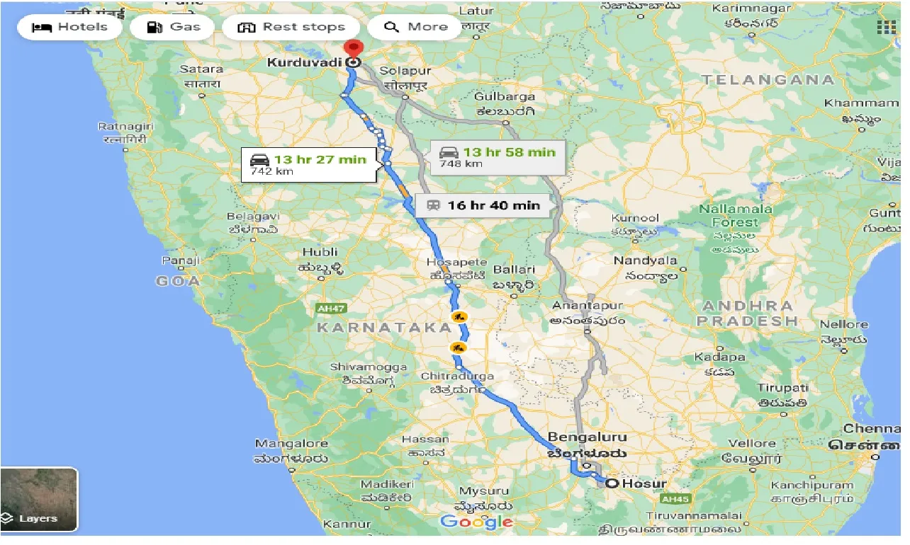 hosur-to-kurduvadi-taxi