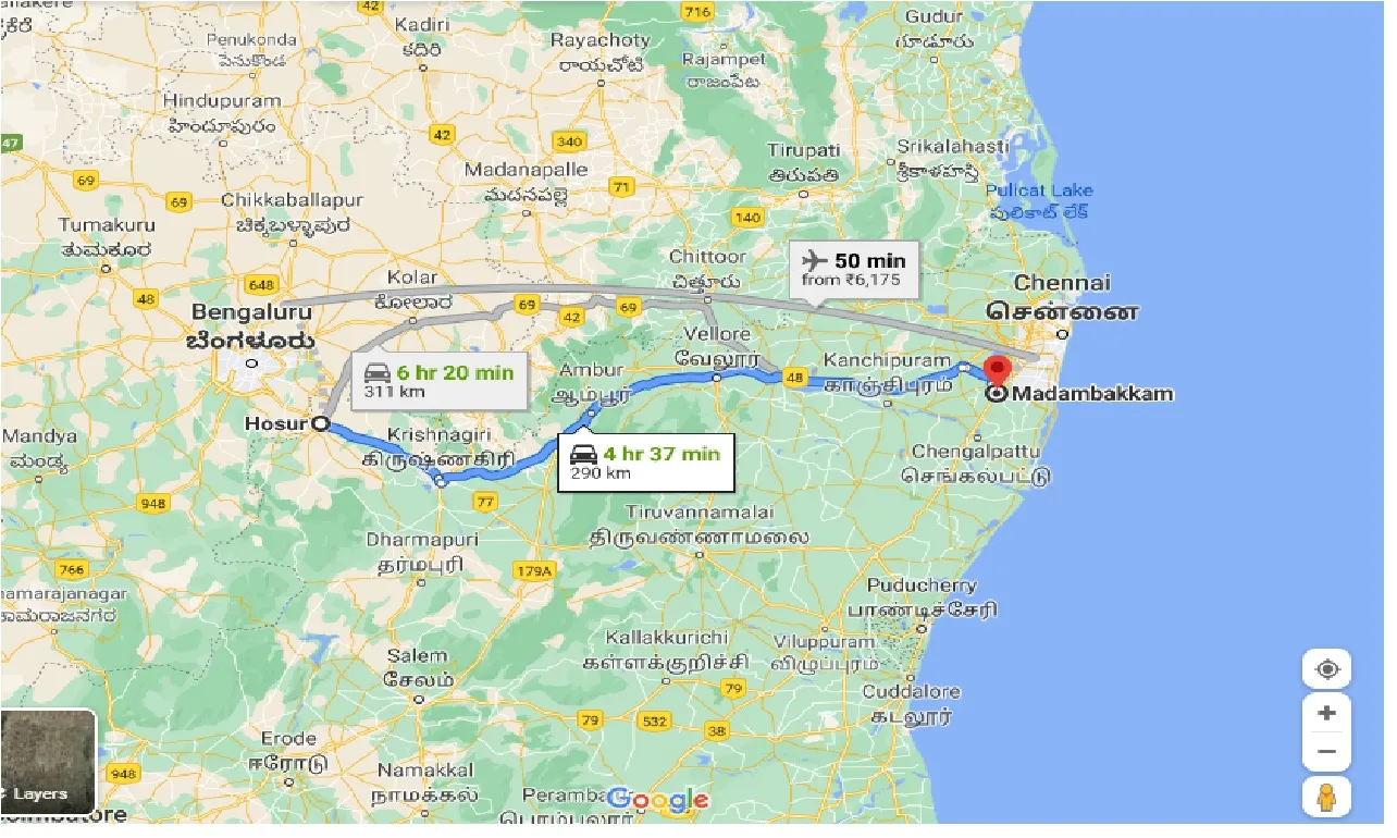 hosur-to-madambakkam-one-way