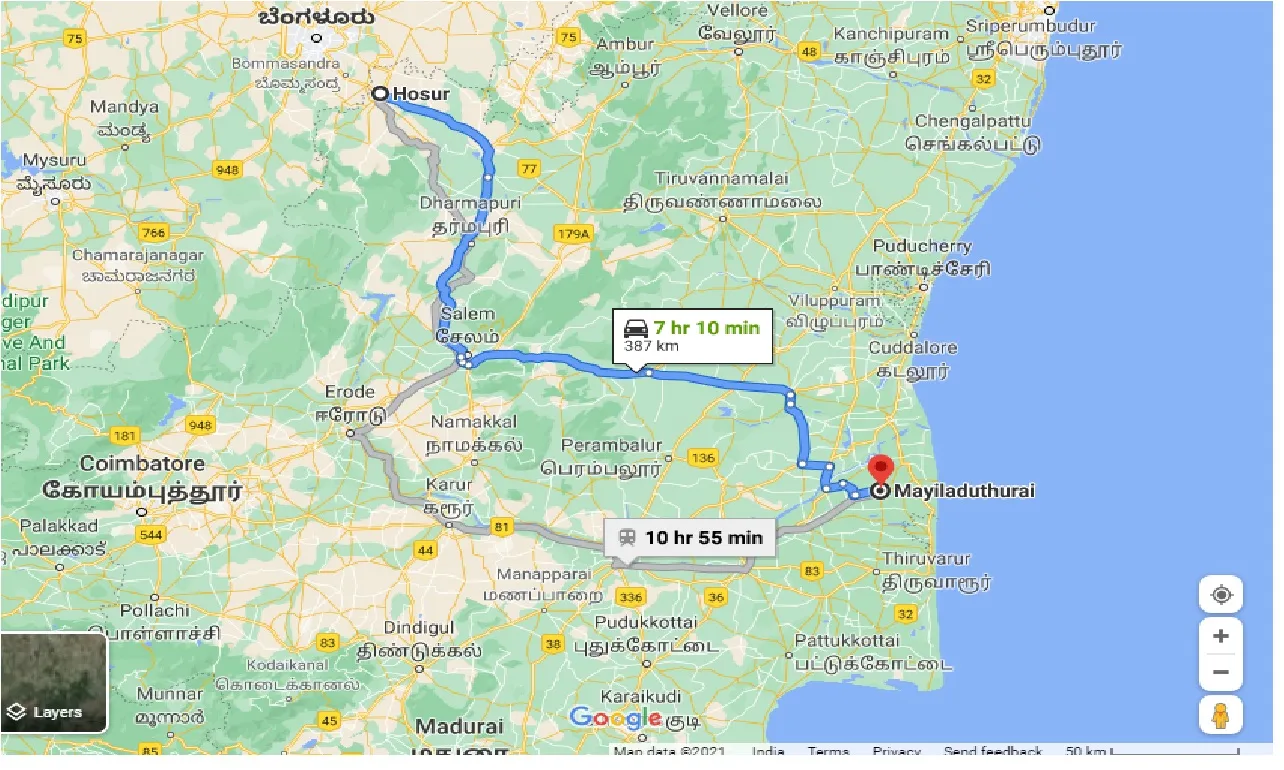 hosur-to-mayiladuthurai-taxi
