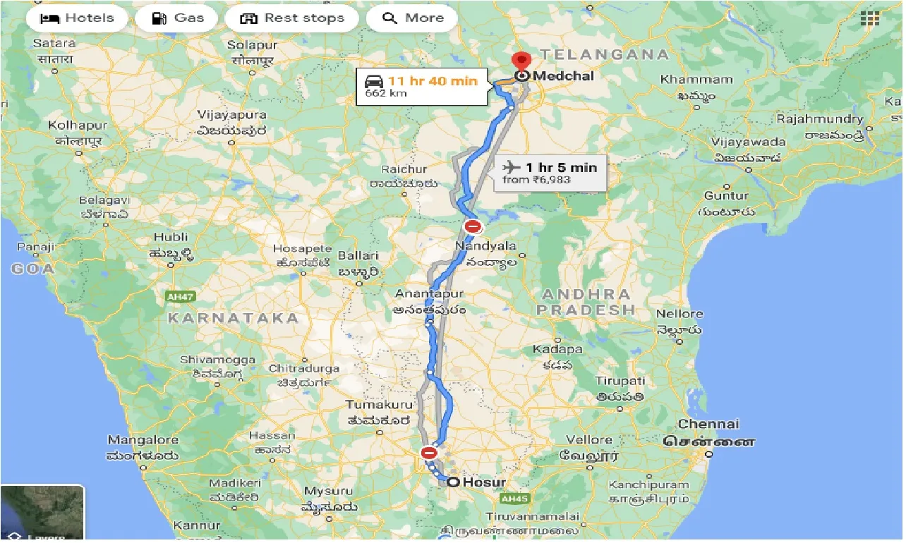 hosur-to-medchal-one-way