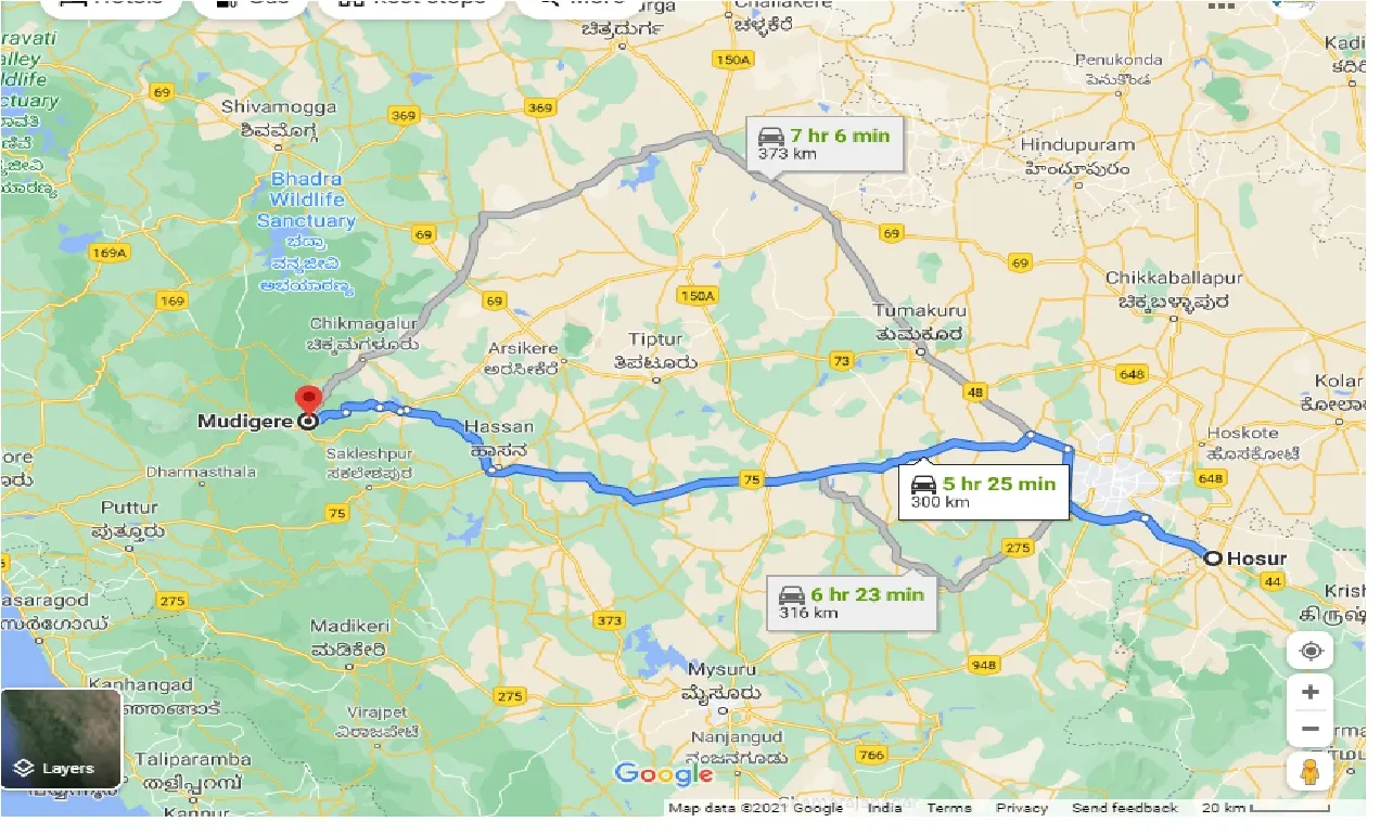 hosur-to-mudigere-one-way